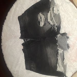 No Bo High Rise black ripped shorts